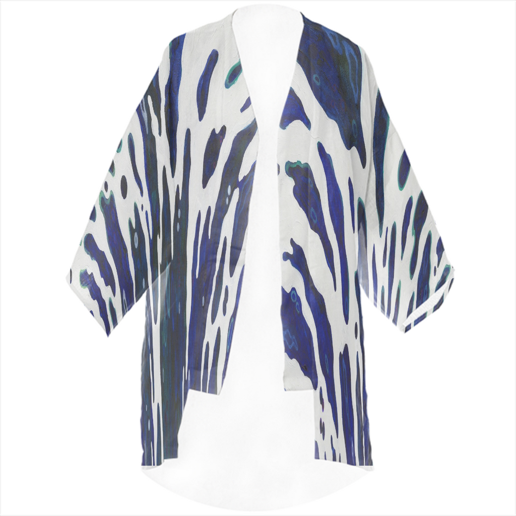 Blue Zebra Juul Linen Kimono