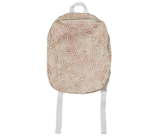 Iced coffee and white swirls doodles Kids Backpack