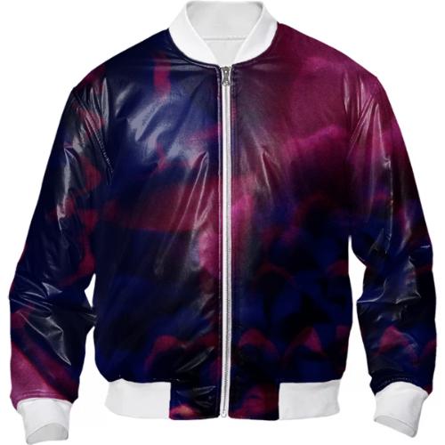 Pink Purple Dark Floral Bomber Jacket