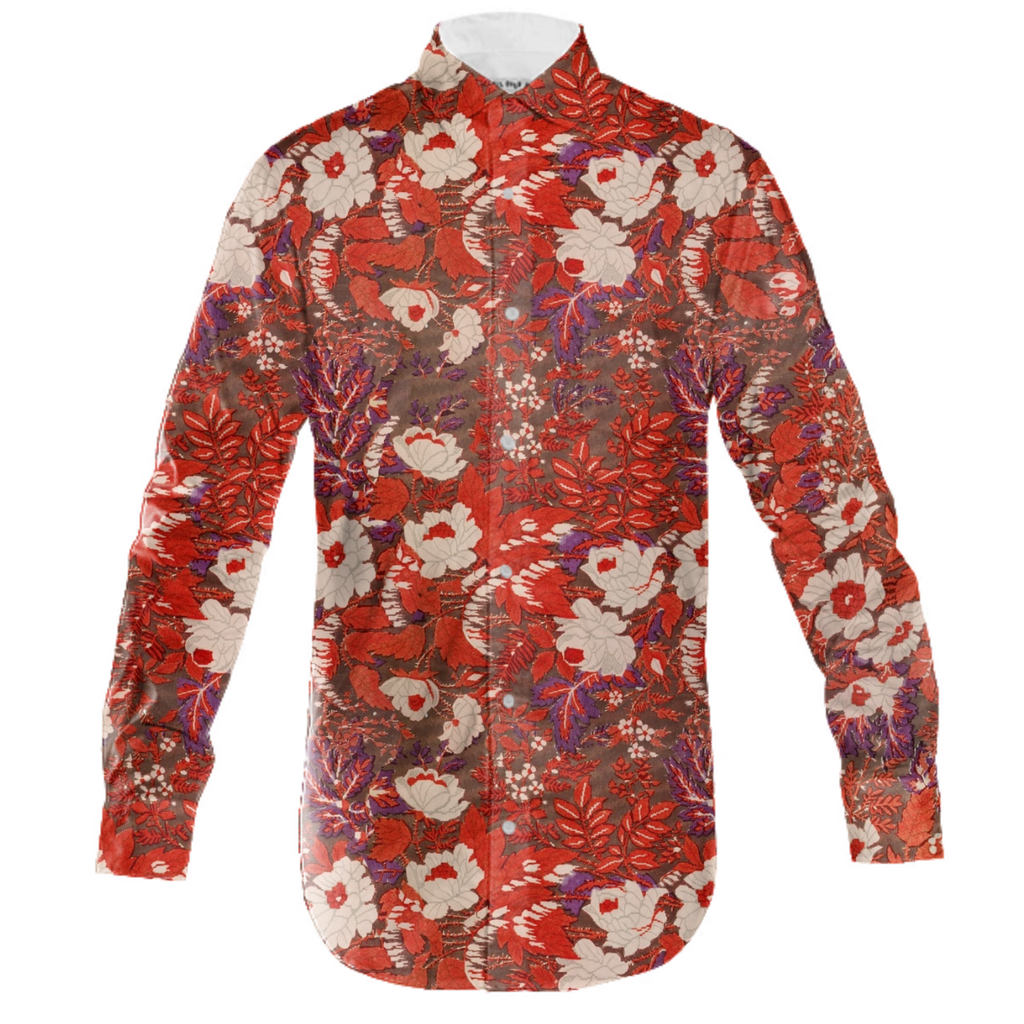Red Floral 19th century