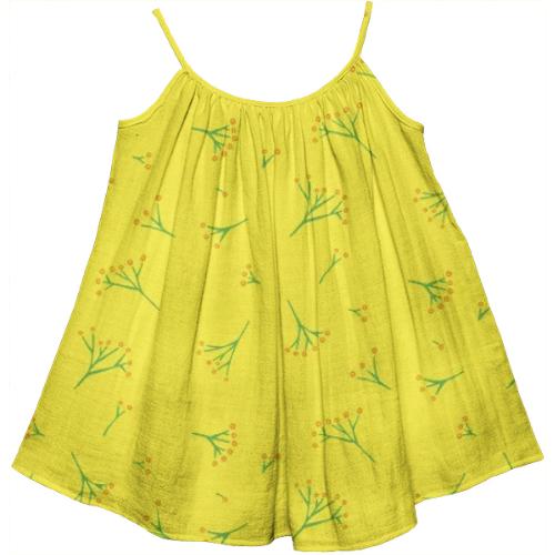 Spring buds yellow kids tent dress
