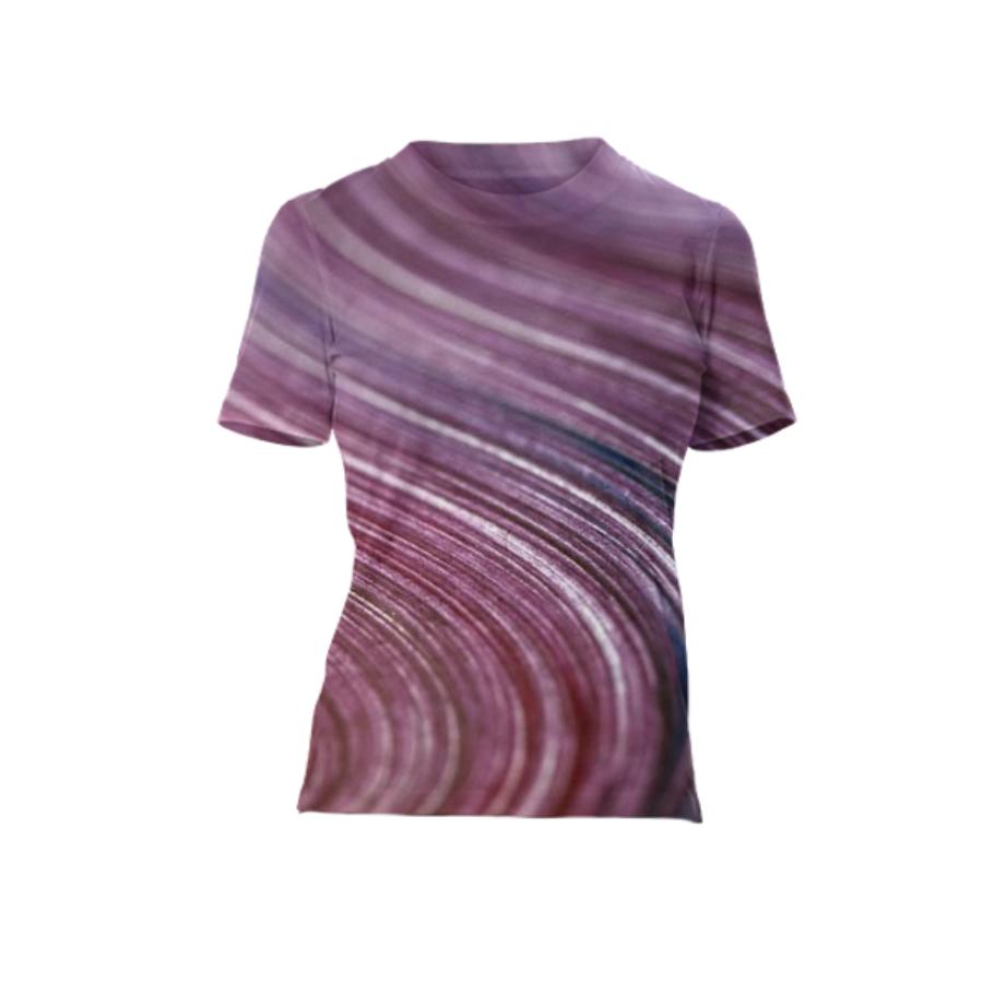 DESIGNERS PURPLE T SHIRT WITH STRIPES
