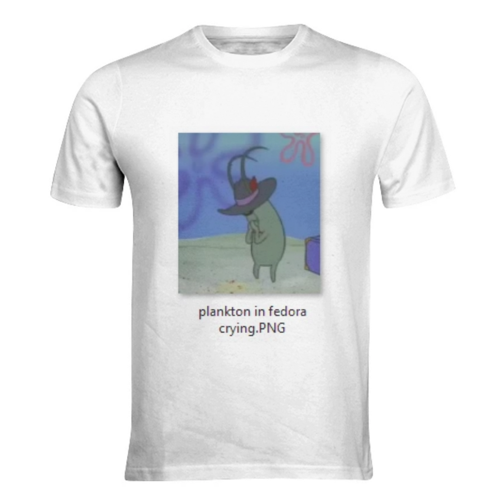 plankton in fedora crying