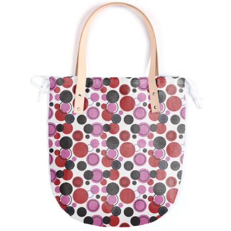 Pink Red Blue and Black Polka Dot Tote