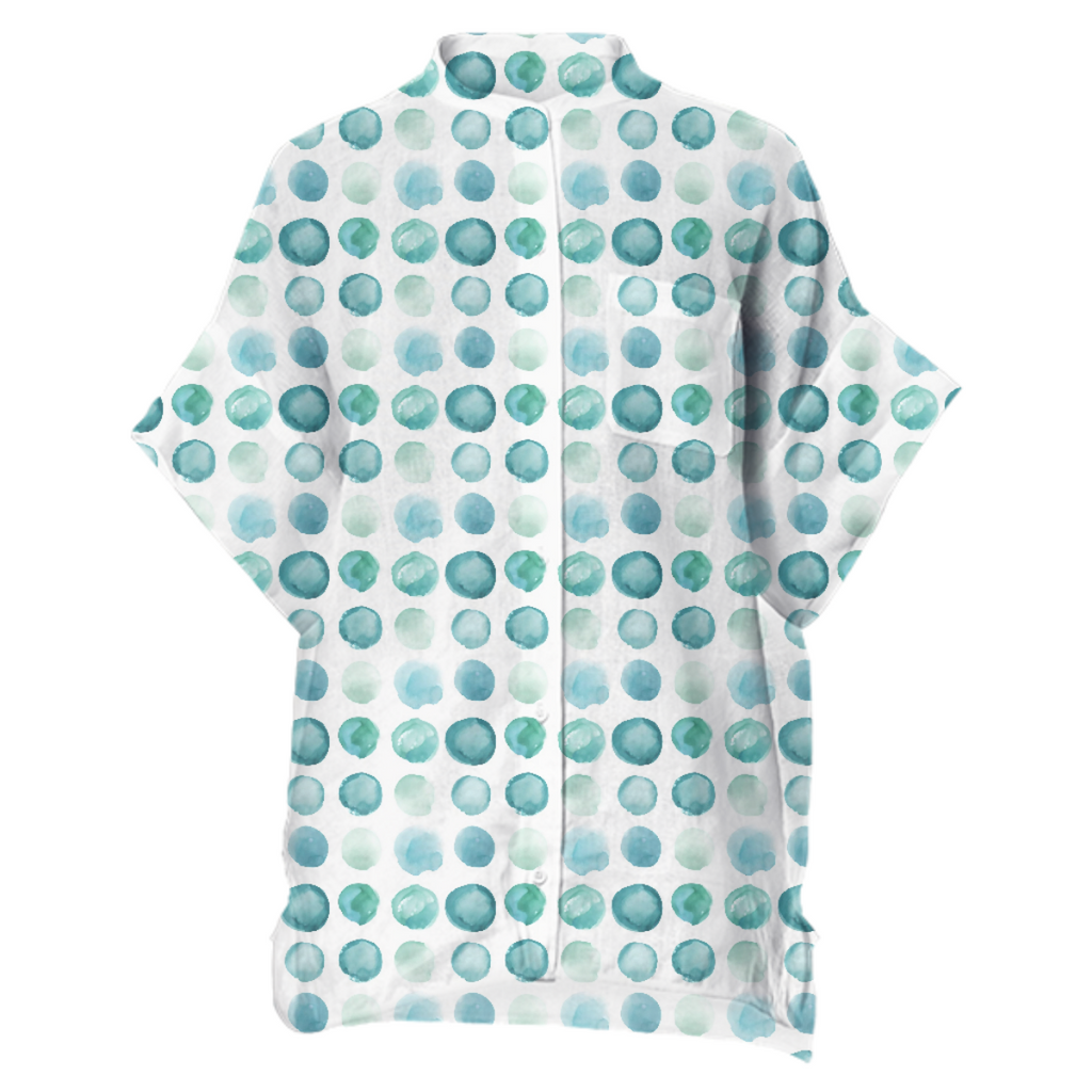 Aqua Sea Glass Juul Linen Shirt