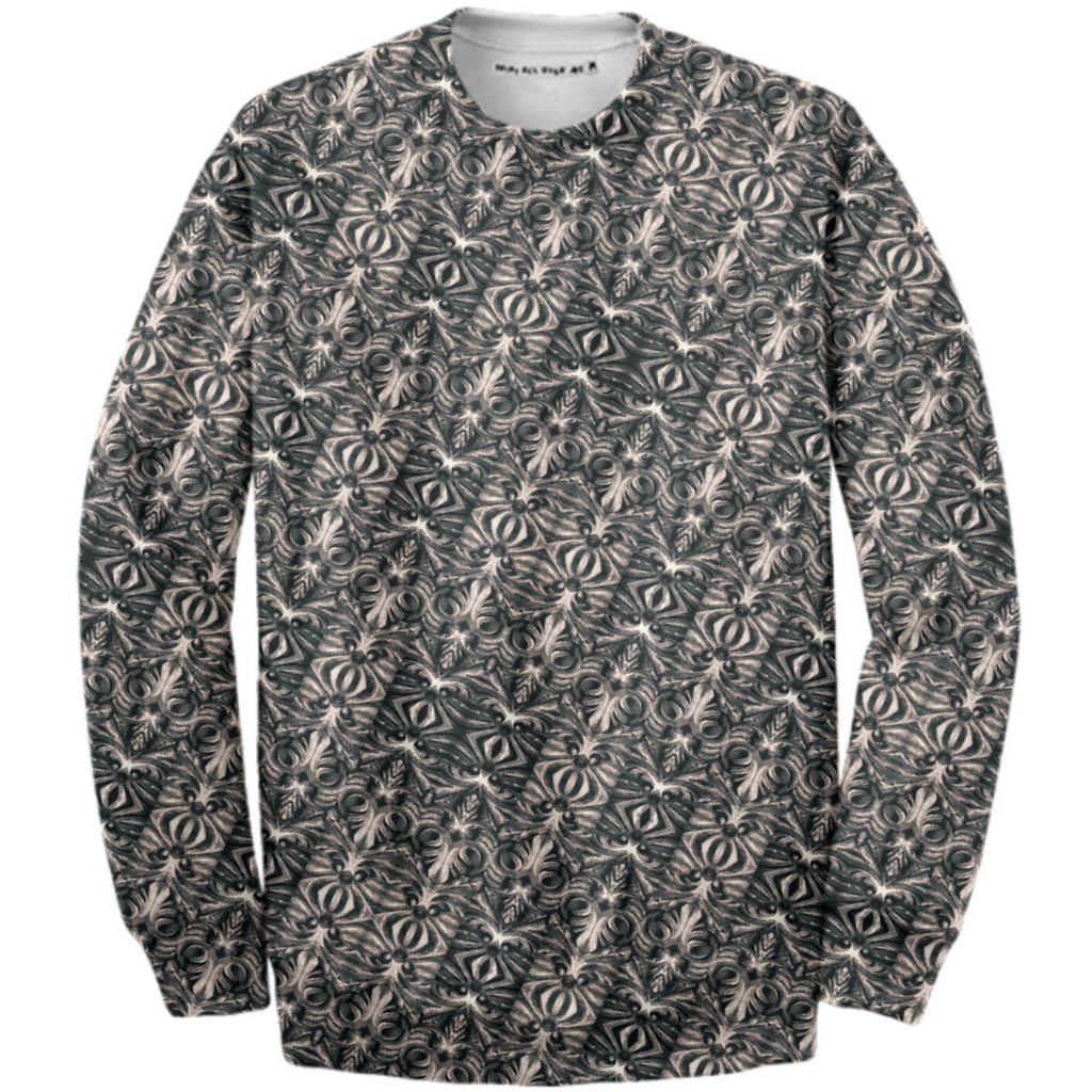 Modern Tribal Silver Ornate Pattern Print