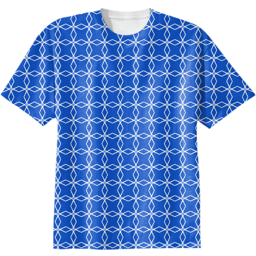 Geometric Blue and White