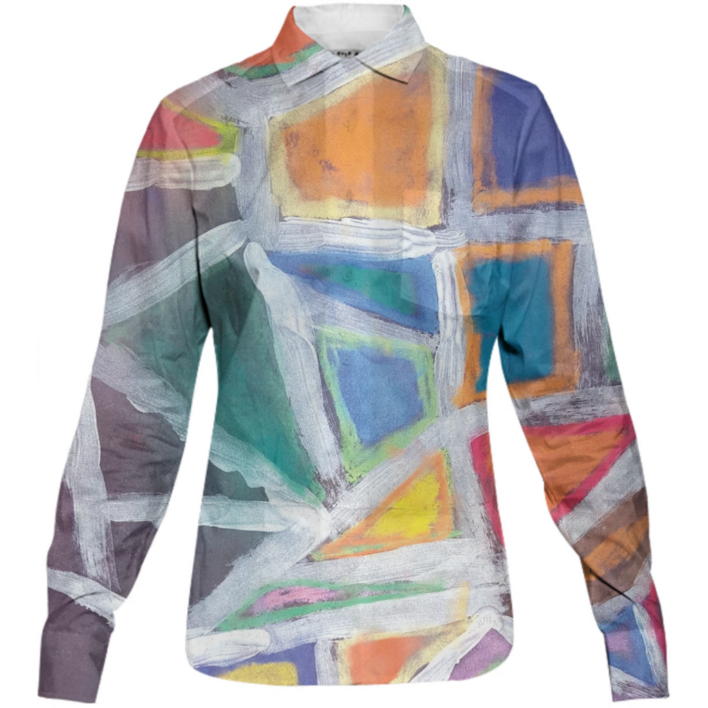 Abstract Womens Button Shirt