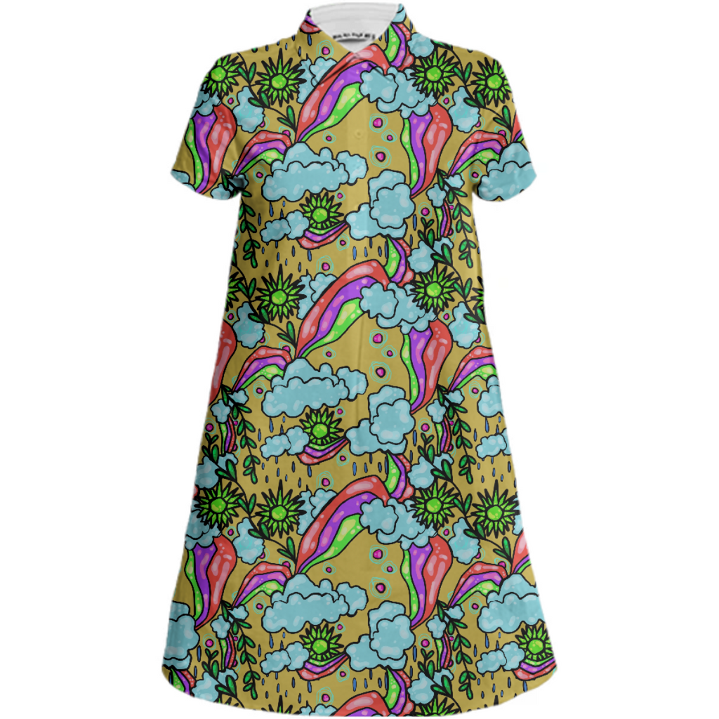 Spring Showers Mini Shirt Dress