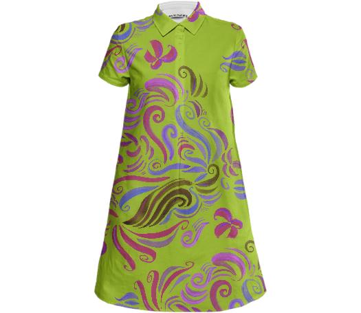 Green Swirl Shirtdress