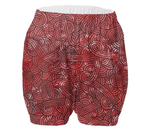 Red and black swirls doodles VP Adult Bloomers