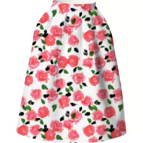 Abstract Rose Skirt