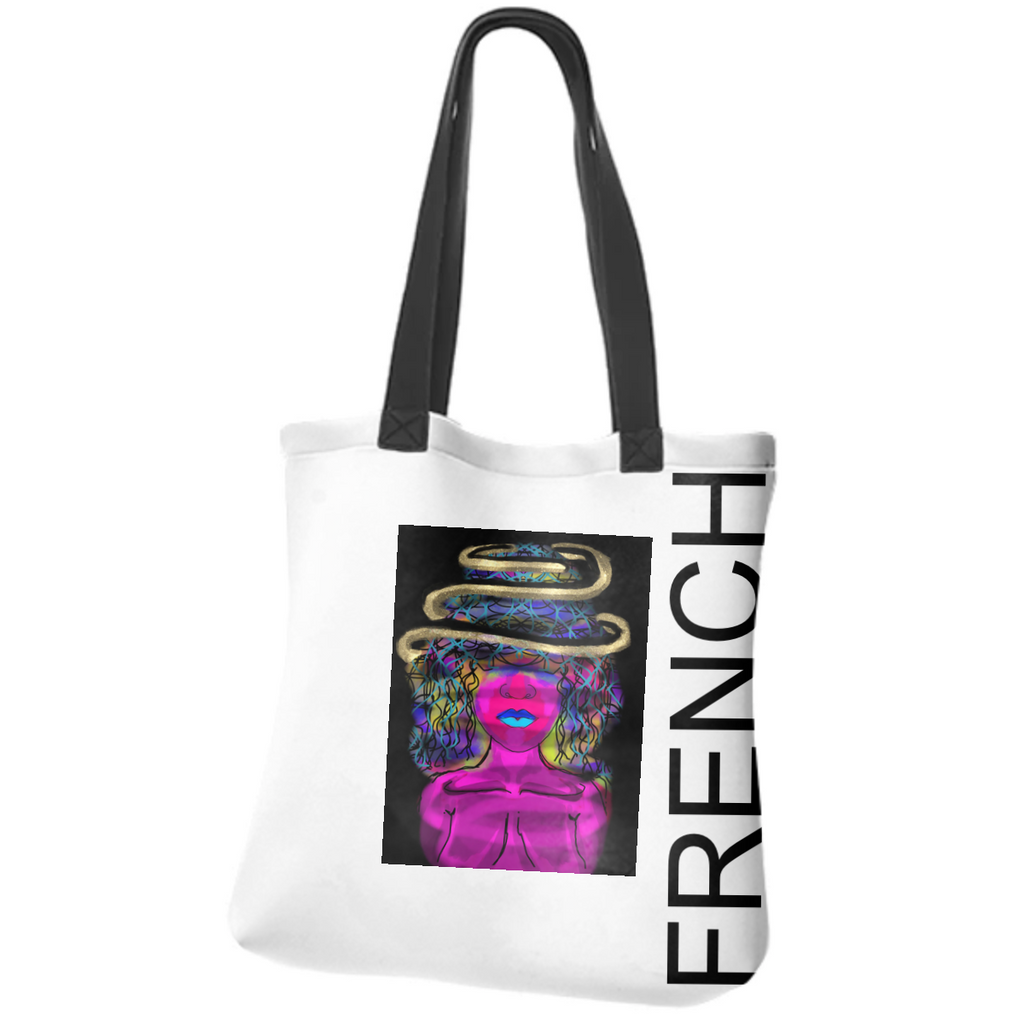 French AfroGirl Tote Bag