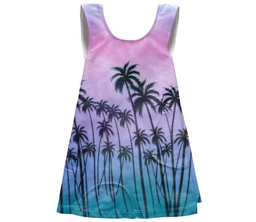 Palm Trees Silhouettes Apron Dress