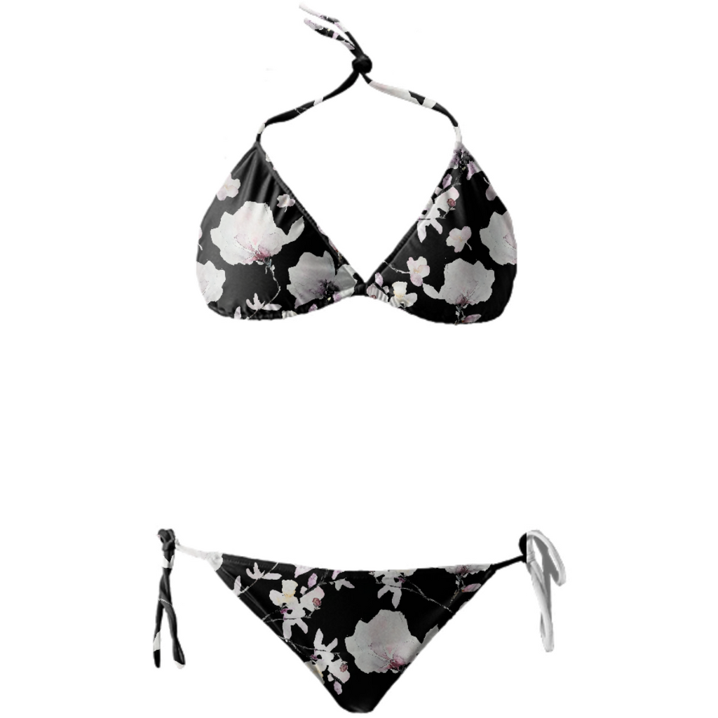 White and Black Floral