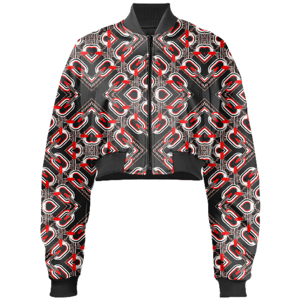 Cropped Bomber Jacket Chains & Lipsticks
