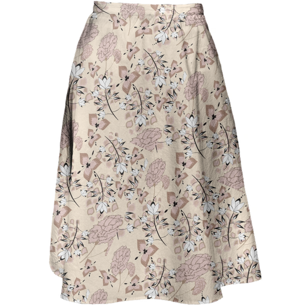 Soft Pink Carnation and Line Atr illustration in Cream