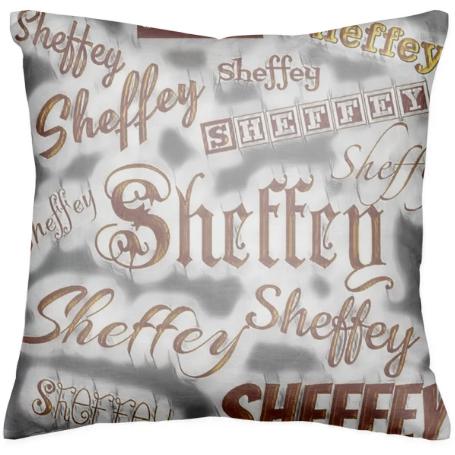 Sheffey Fonts Bronze and Gray 9669 Throw Pillow