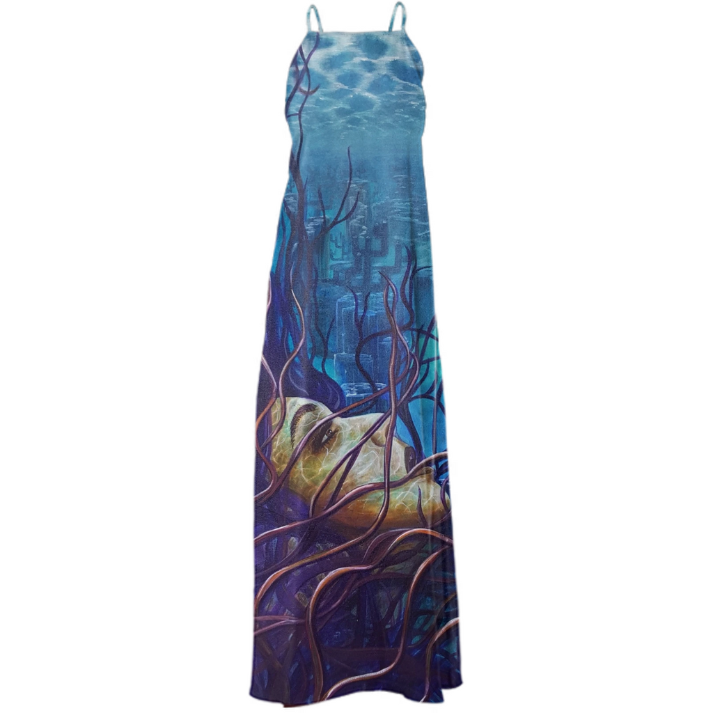 “Ingress” by Katy McManus Poly Twill Maxi Dress