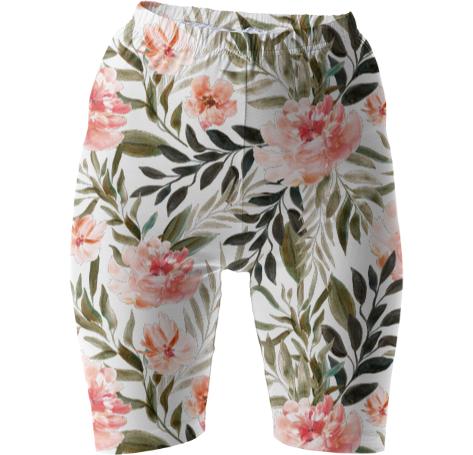 Bike shorts with exotic flowers