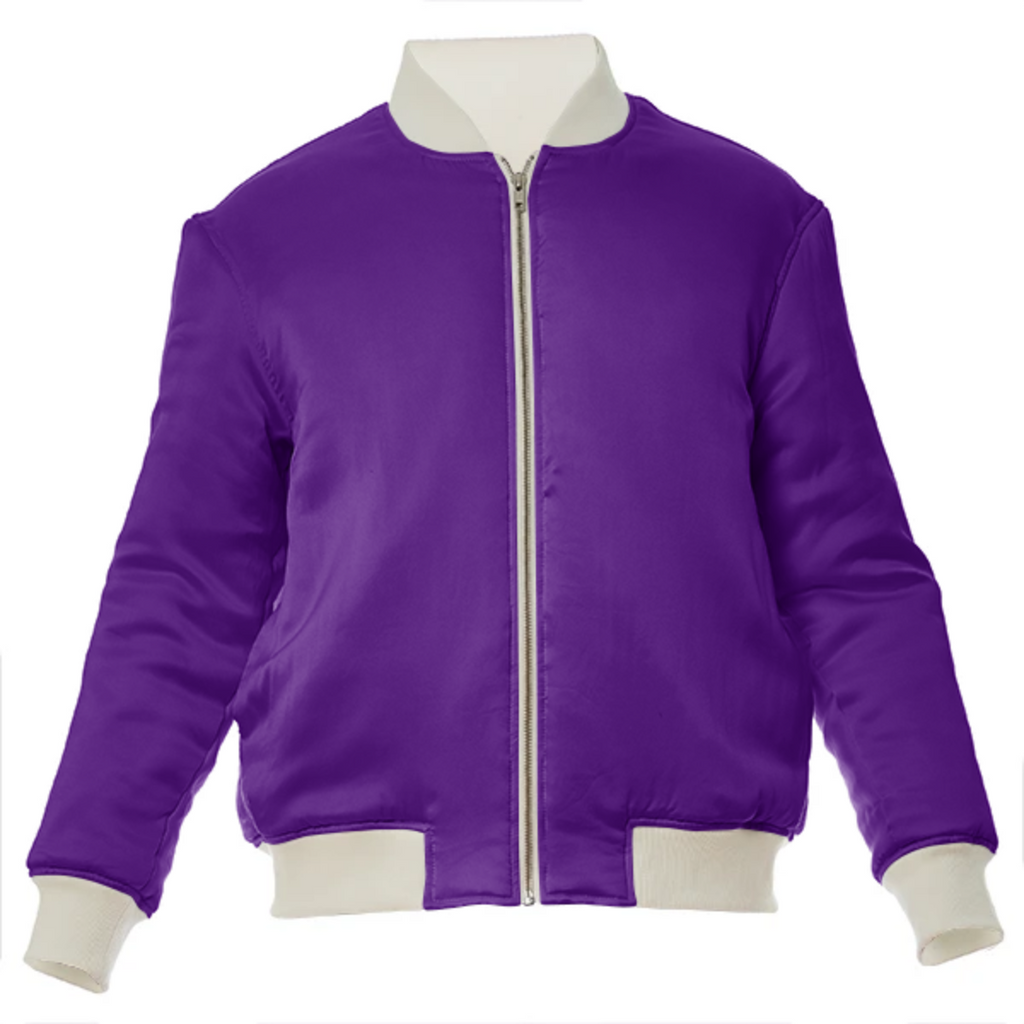 color indigo VP silk bomber jacket