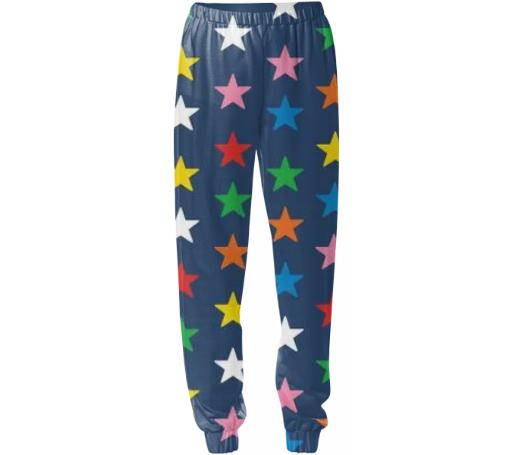 Navy Blue Star Print Sweatpants