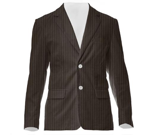 HF Brown Pinstripe Suit Jacket
