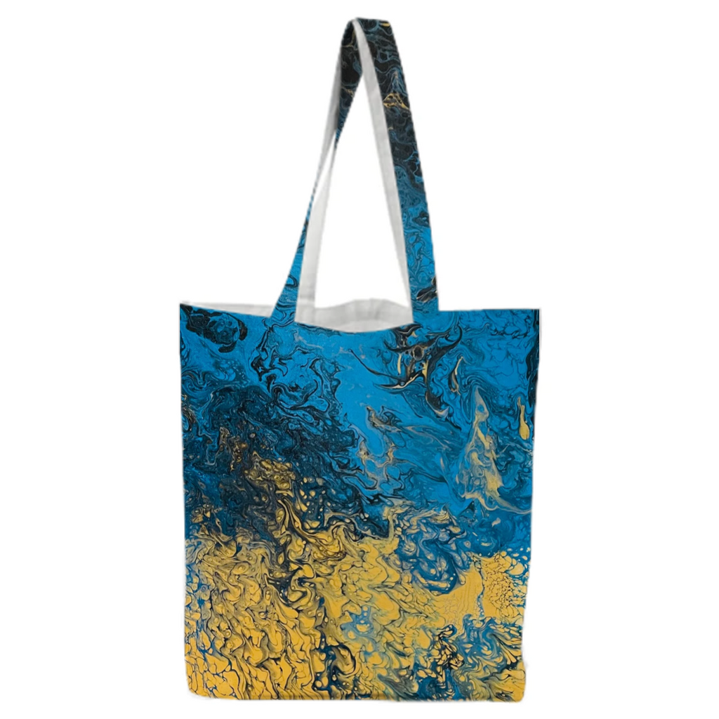 blue and gold tote