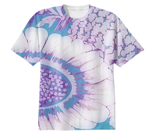 Vintage CHRYSANTHEMUM in pop art colors purple