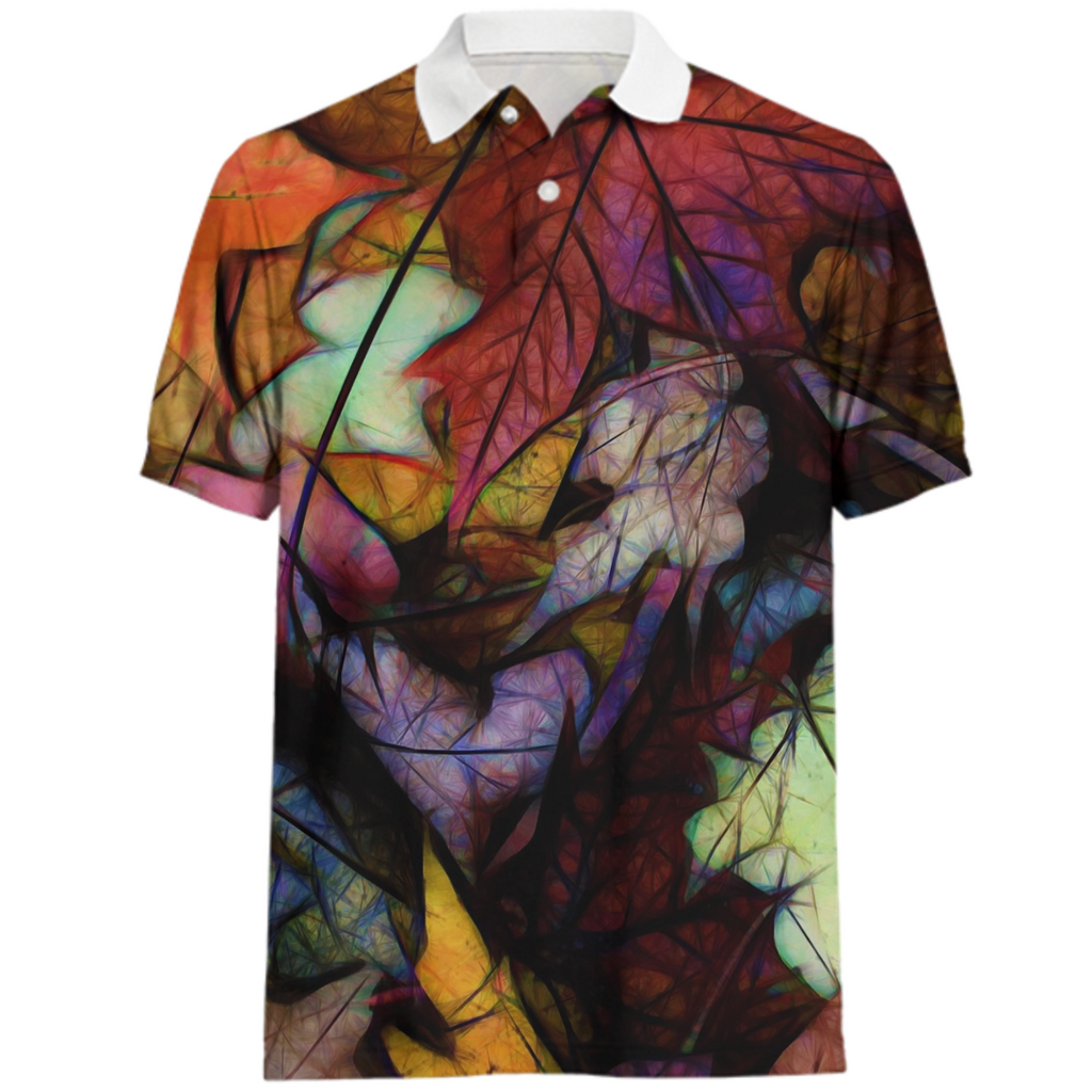 Fall Leaves Abstract Polo Shirt