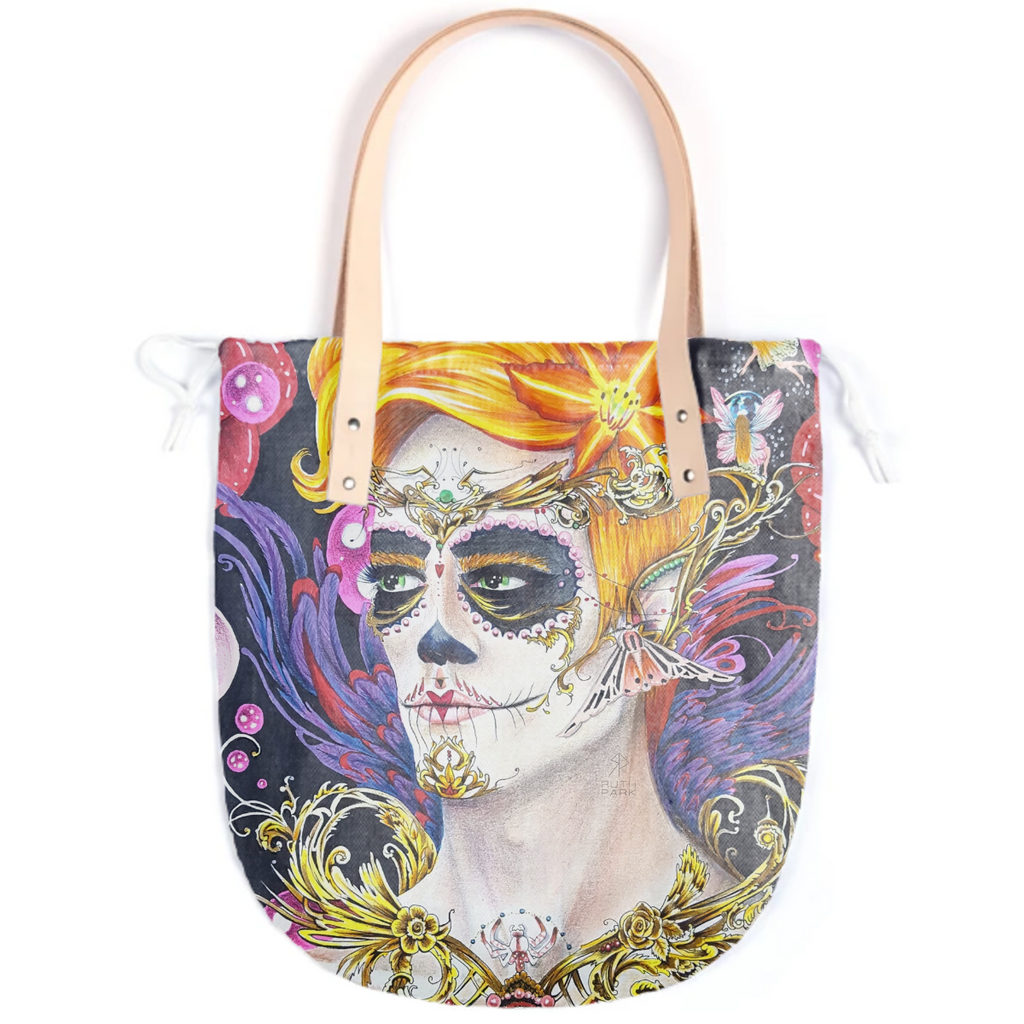 Portrait orange Day of the Dead fairy