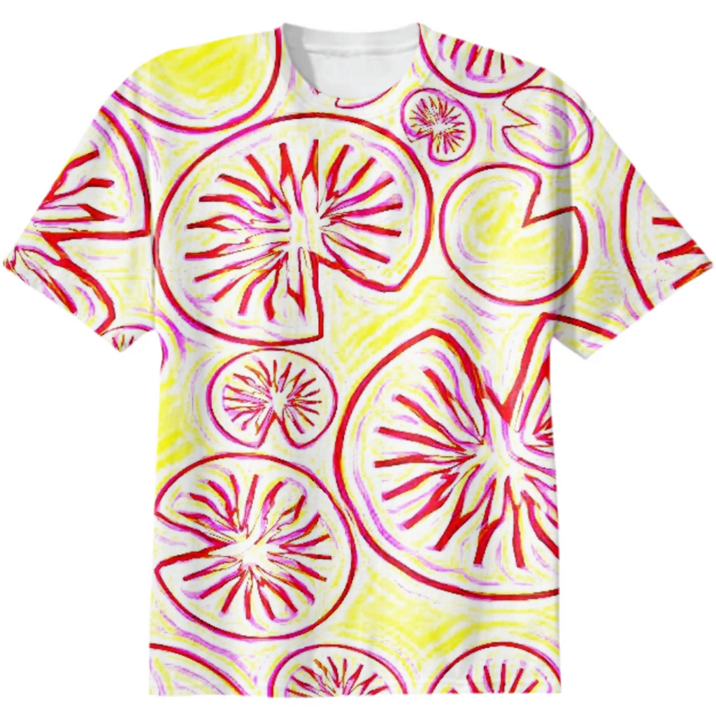 red line, lineart, water lily leaves, red yellow, optimism, monochrome