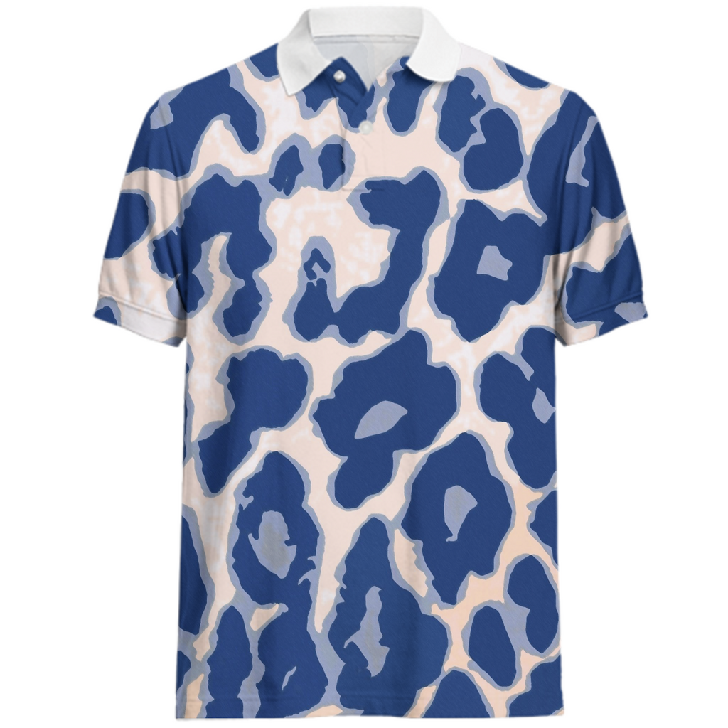 Blue Animal Print Men's Juul Polo Shirt