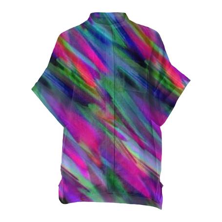 BOXY LINEN SHIRT Colorful digital art splashing G400