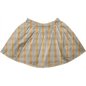 Blue yellow plaid striped summer pattern Kids Full Skirt