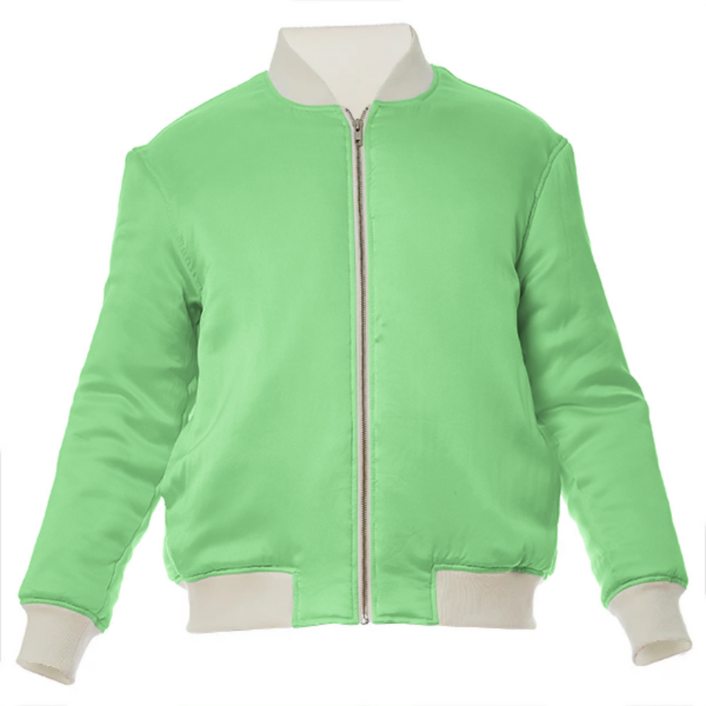 color pale green VP silk bomber jacket