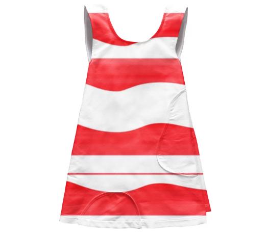 Red And White Apron Dress