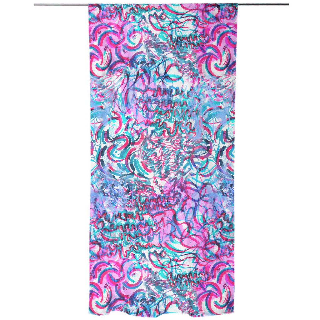 Pink blue neon graffiti pattern with hand drawn markers scribbles