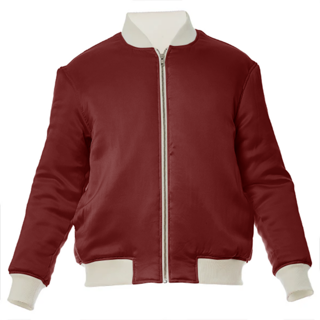 color blood red VP silk bomber jacket