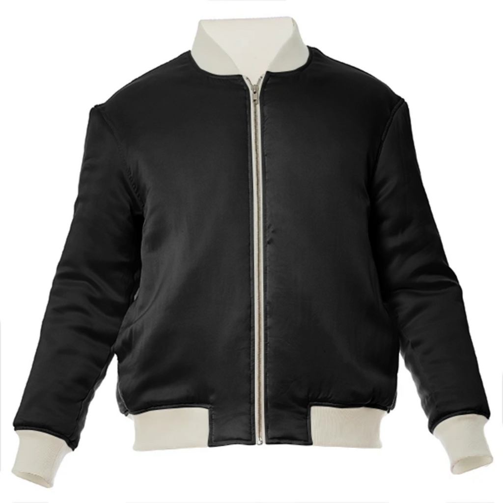 color black VP silk bomber jacket