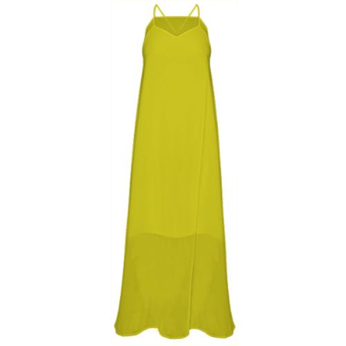 YELLOW CHIFFON MAXI DRESS