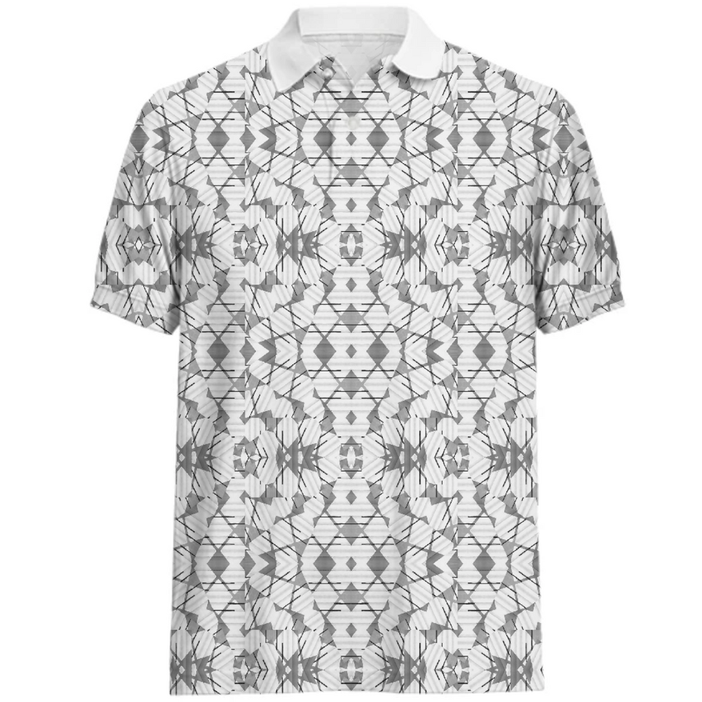Grey and White Abstract Geometric Print