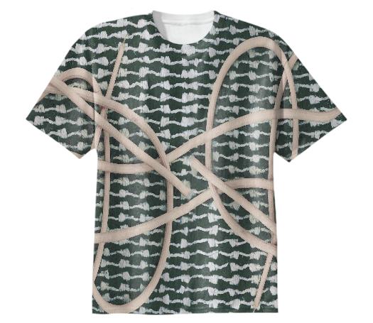 Green and pink patterned tee