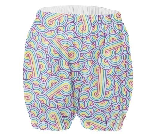 Rainbow and white swirls doodles VP Adult Bloomers