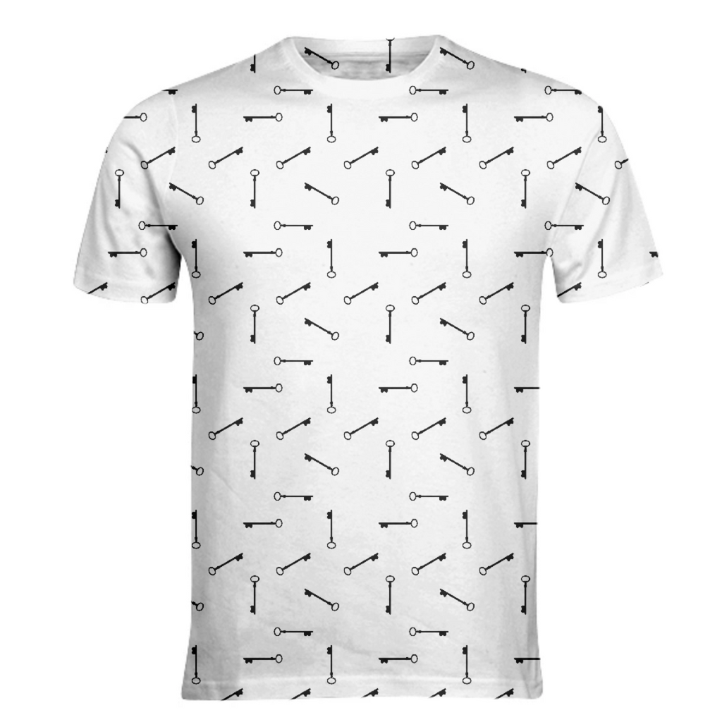 Antique Key Graphic Silhouette Motif Pattern