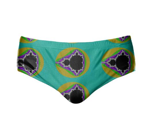 Turquoise Mandelbrot Fractal Speedo