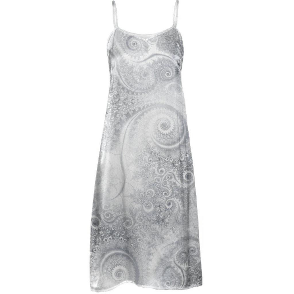 Silver White Swirls and Spirals Pattern