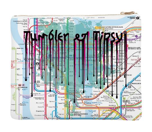 Dripping Subway Map Clutch