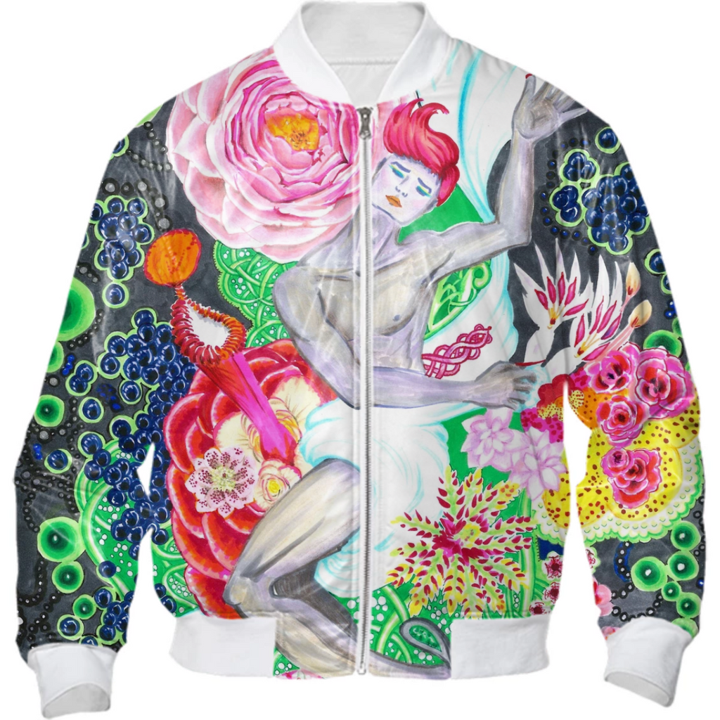 Dancing nude among the jungle flowers