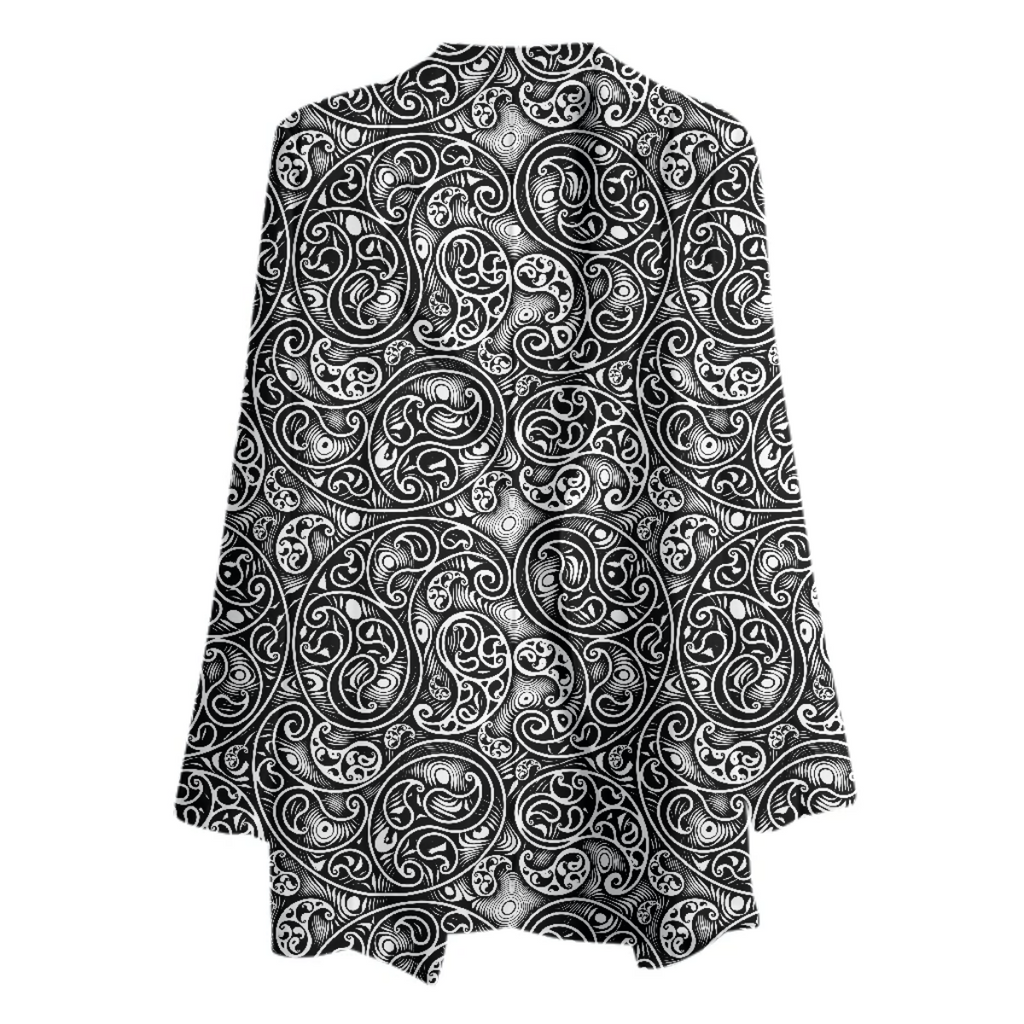 Black and White Paisley Swirls Spirals Pattern